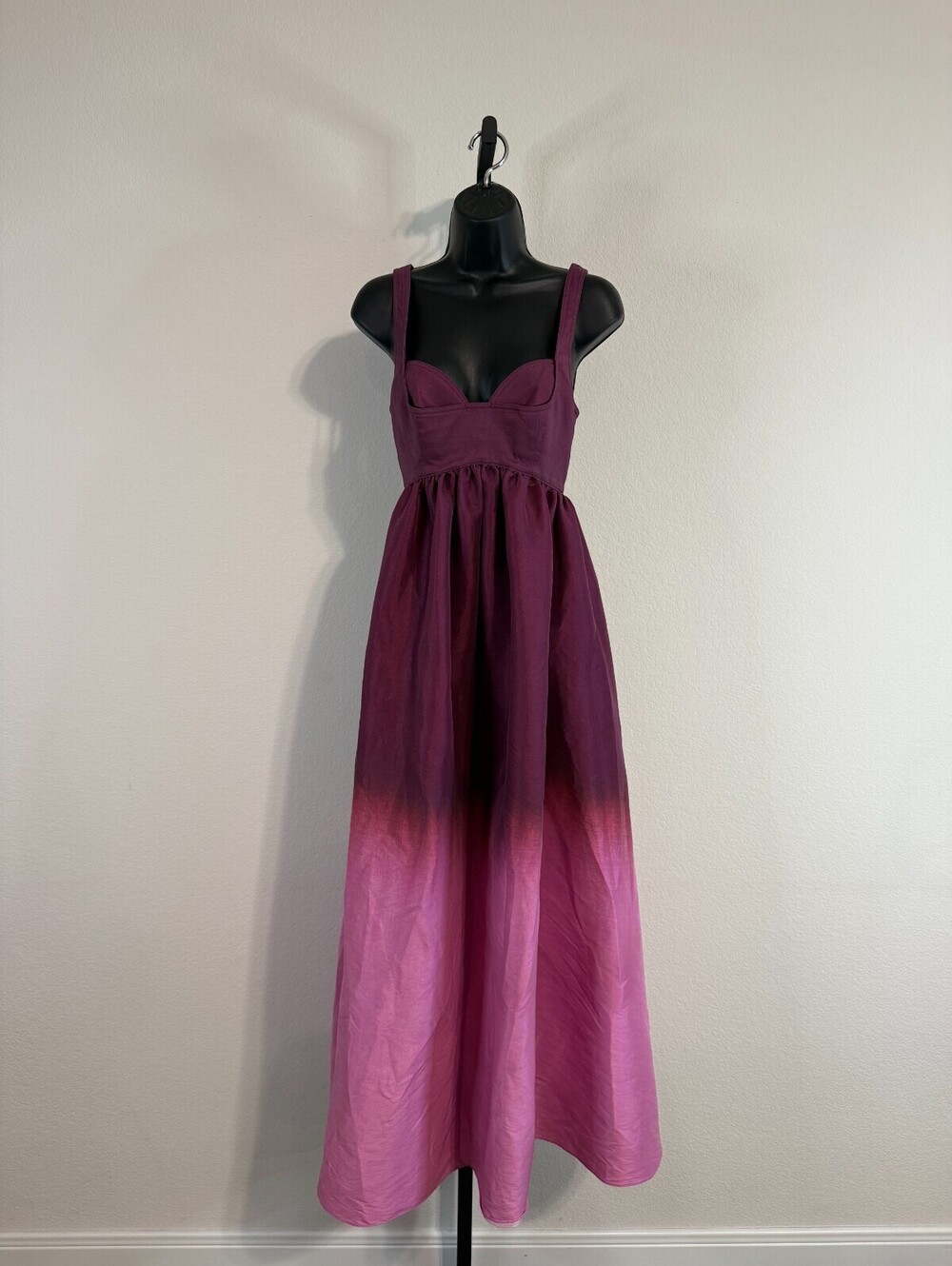 Acler Redin Ombre Fit & Flare Gown w/ Bodice Chest & Lace up Back SZ 6 (flaw)